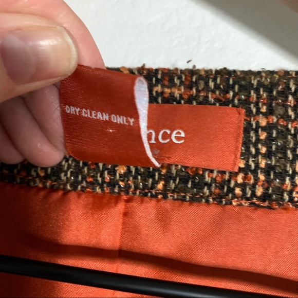 Sundance Tweed Fringe trim blazer Orange brown multicolored flap pockets 16 - Picture 4 of 9